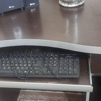 میزکامپیوتر دوکاره ام دی اف نقره ای قهوه ای شرکتی|میز تحریر و کامپیوتر|تهران, سرآسیاب دولاب|دیوار
