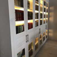 کتابخانه دیواری چوبی دربدار شیشه خور ممبران|کتابخانه، شلف، قفسه‌های دیواری|تهران, اتحاد|دیوار