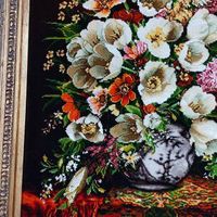 قاب دستباف گل ابریشم|تابلو فرش|تهران, تهرانپارس غربی|دیوار