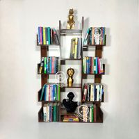 بوفه و کتابخانه مدل کاکتوس۲ قهوه ای|کتابخانه، شلف و قفسه‌های دیواری|تبریز, |دیوار