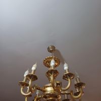 لوستر طلایی به همراه لامپ|لوستر و چراغ آویز|تهران, لویزان|دیوار