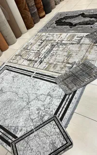 فرش ۲/۳۰*۱/۵ فانتزی مدرن با پادری هدیه