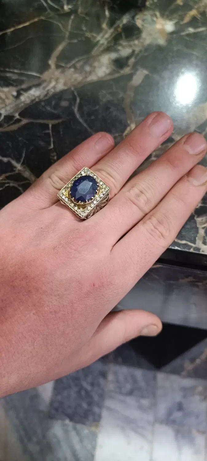 انگشتر نقره یاقوت کبود|جواهرات|مشهد, ایثار|دیوار