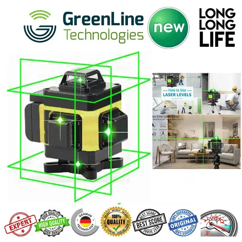 تراز لیزری طرح DEWALT مدل 16 لاین سبز با دقت بالا|ابزارآلات|گناباد, |دیوار