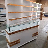 غرفه چوبی فلزی پیشخوان قفسه ویترین دکور موبایل