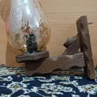 دوعد دیوار کوب چوبی با حباب شیشه ای|صنایع دستی و سایر لوازم تزئینی|تهران, شهرک گلها|دیوار