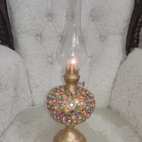 دکوری آنتیک چراغ گردسوز زیبا و قدیمی|کلکسیون اشیاء عتیقه|تهران, امامزاده حسن(ع)|دیوار