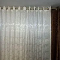 پرده پانچ ۵ تکه ، نباتی با پنل قهوه ای پارچه ترک