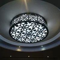 لوستر سقفی چوبی دایره طرح گل ، اسلیمی و...