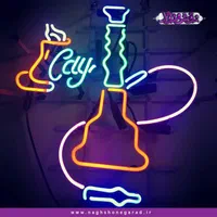 تابلو ال ای دی نئون شکل قلیان فضانورد