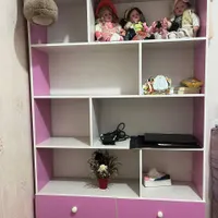 تخت خواب یک نفره و کتابخانه