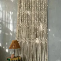 بافت پرده در رنگ و طرح و اندازه دلخواه مکرومه بافی