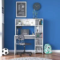 میز تحریر کتابخانه دار مدل گیسو یک سفید