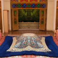 لحاف کرسی طرح یلدا قرمز مدل پشتی تخت سنتی|رختخواب، بالش، پتو|تهران, مینای جنوبی|دیوار