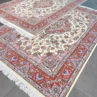 فرش دستباف ( بساک )  طرح تبریزنقشه خطیبی گل ابریشم|فرش|مشکیندشت, |دیوار