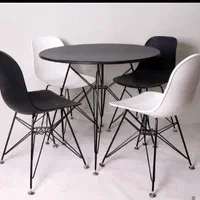 میز و صندلی ناهارخوری غذاخوری کافه پایه فلزی