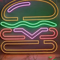 تابلو LED نیون پیتزا همبرگر فضانورد بال فرشته|فروشگاه و مغازه|پیشوا, |دیوار