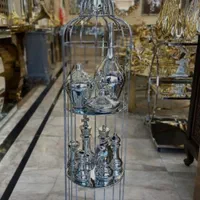 استند پایه فلزی دکوری تزیینی نیم قفس مدل کله گنبدی