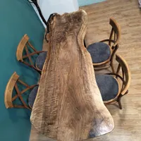 میز غذاخوری ۴نفره روستیک چوب گردو