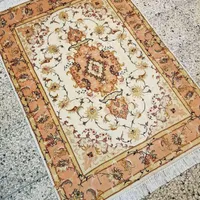فرش ذرع‌ونیم دستباف تبریز گل‌ابریشم نقشه بنام ۵۰رج