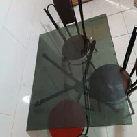 میز شیشه ای صندلی سه نفره قشنگ