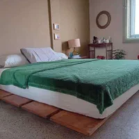 تختخواب دو نفره ژاپنی تمام چوب تخت خواب چوبی|تخت و سرویس خواب|تهران, بهاران|دیوار