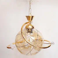 آکبند نو لوستر ماهان حباب عسلی نواری طلایی|لوستر و چراغ آویز|تهران, جمهوری|دیوار