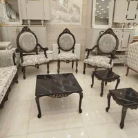 مبل فرانسوی کلاسیک مدل والنسیا دسته چوبی ۷نفره|مبلمان خانگی و میز عسلی|شیراز, دوکوهک|دیوار