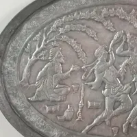سینی مسی قدیمی قلم زنی|صنایع دستی و سایر لوازم تزئینی|تهران, مجیدیه|دیوار
