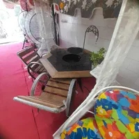 میز و صندلی باغی. مبلمان ویلایی. مدل آتشدان ۶ضلعی|میز و صندلی غذاخوری|خمینی‌شهر, |دیوار