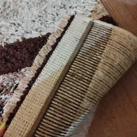 فرش طرح ماکارونی  با پادر دوتا ست.کرم و قهوه ای|فرش|گرگان, |دیوار