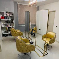 دکور آرایشگاه آینه طلایی فلزی|آرایشگاه و سالنهای زیبایی|مشهد, نوید|دیوار