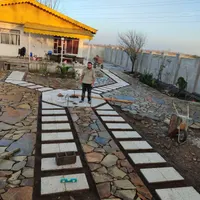 سنگ مالون کوهی محوطه آبنما واش بتن لاشه