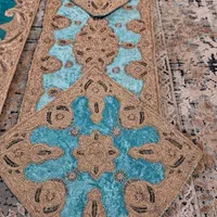 رومیزی ۴ تیکه سرمه دوزی اصل و مخمل|پرده، رانر، رومیزی|تهران, افسریه|دیوار