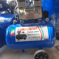 پمپ باد کمپرسور ۹۰ لیتری سایلنت دو سیلندر فشار قوی|ماشین‌آلات صنعتی|اصفهان, شهرک میلاد|دیوار