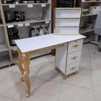 میز کاشت ناخن پایه گلدار طلایی * اثاث مارکت|آرایشگاه و سالن‌های زیبایی|سیرجان, |دیوار