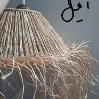 لوستر رافیا طبیعی ریش|چراغ خواب و آباژور|تهران, شهرک فردوس (حسینی)|دیوار