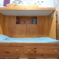 تخت دو طبقه چوبی اصل|تخت و سرویس خواب|تایباد, |دیوار