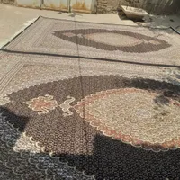 فرش دستبافت ریز ماهی جف 9متری به رنگ سرمه ای