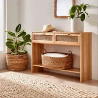 کنسول کافی بار  دو کشو حصیری ساده