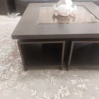 کاناپه بامیز و ۴عسلی جنس چرم و پارچه سالم|مبلمان خانگی و میز عسلی|شهریار, شهرک امیریه|دیوار