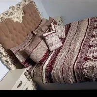 تخت خواب همراه تشک رویال و روتختی ،جاکفشی وساعت|تخت و سرویس خواب|ماهدشت, |دیوار