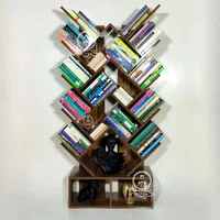 کتابخانه مدل درختی ۸ قهوه ای|کتابخانه، شلف، قفسه‌های دیواری|تبریز, |دیوار