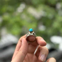 انگشتر نقره و نگین فیروزه نیشابور