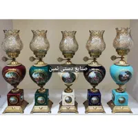 چراغ برنزی لاله تراش اصل شمعدان برنجی چینی ایتالیا