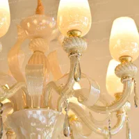 لوستر بلوری کریستالی مورانو کرمی|لوستر و چراغ آویز|تبریز, |دیوار