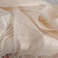 سه متر پارچه پرده دوخته نشده زردار شیری رنگ|پرده، رانر، رومیزی|اردبیل, |دیوار