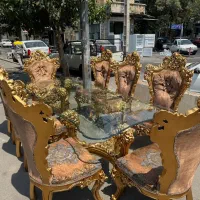 مبل ۹نفره غذاخوری ۸نفره با ساعت تمام چوب به شرط|مبلمان خانگی و میز عسلی|تهران, دروازه شمیران|دیوار