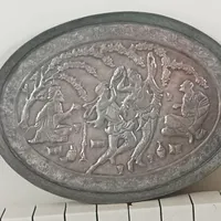 سینی مسی قدیمی قلم زنی|صنایع دستی و سایر لوازم تزئینی|تهران, مجیدیه|دیوار