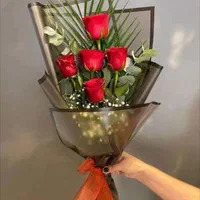 دسته گل رز قرمز  ژیپسوفیلا تولد هدیه سوپرایزی|گل و گیاه طبیعی|تهران, خرمشهر|دیوار